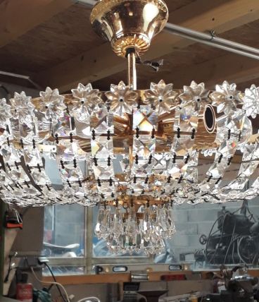 lustre cristal a pampilles 40cm  ,  1970    ,6