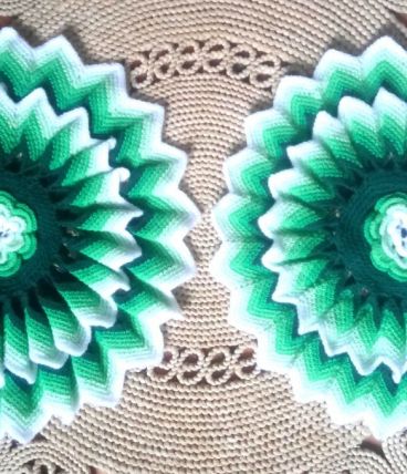 Deux housses de coussins en laine fait main - Années 70