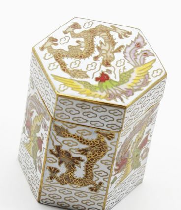 Boite cloisonnée dragon