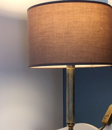 Lampe laiton doré ancienne milieu XXe