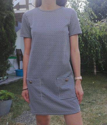 Robe à motifs pied de poule Zara