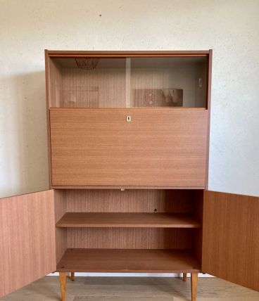  Secrétaire vitrine ouest allemand 3KMöbel vintage années 60