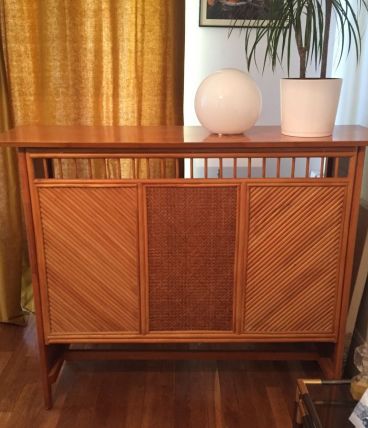 Bar vintage en rotin et bambou