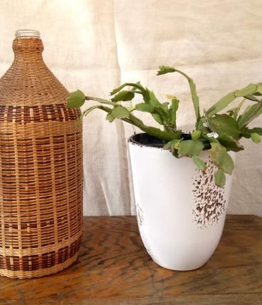 Bonbonne en verre paillée 