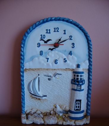 Horloge murale  vintage déco bord de mer en relief