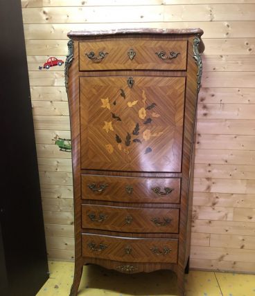 secrétaire Galbé Louis XV en Marqueterie