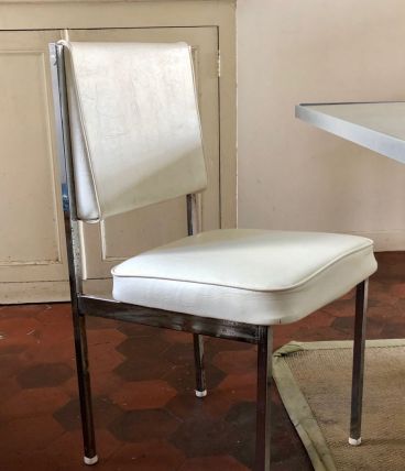 Jolie chaise américaine  vintage années 60 en skai 