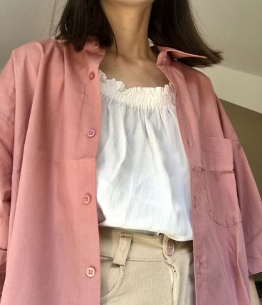 chemise vintage rose tres belle
