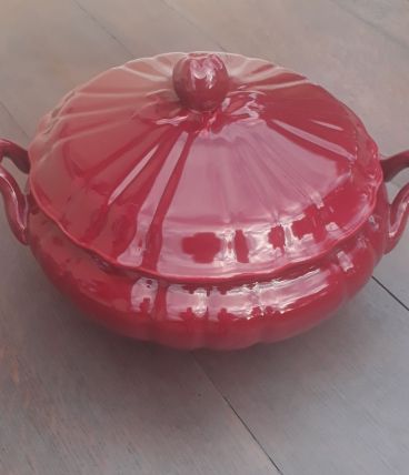 Superbe soupière rouge bordeaux