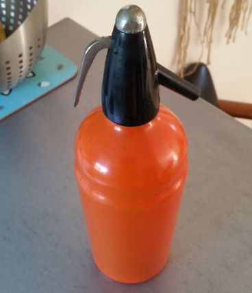 Ancienne bouteille Siphon Vintage Orange bar