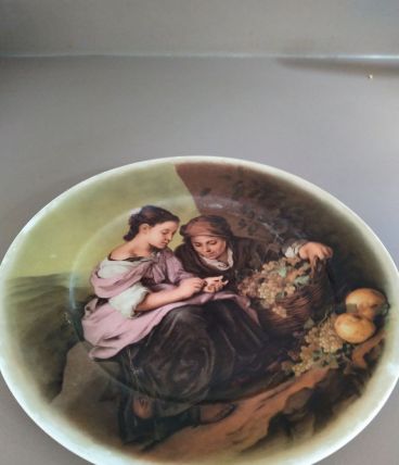 Assiette porcelaine Limoges Lazeyras Les petits maraîchers