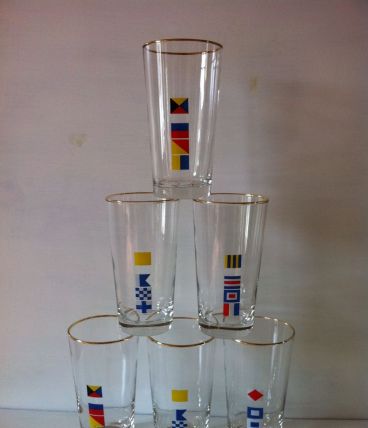 Lot de 6 verres vintage Mobil