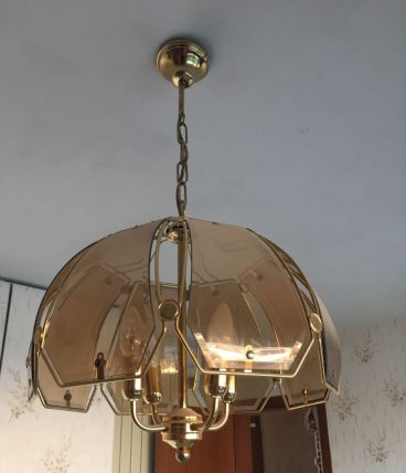 Ensemble suspension et  appliques Années 70