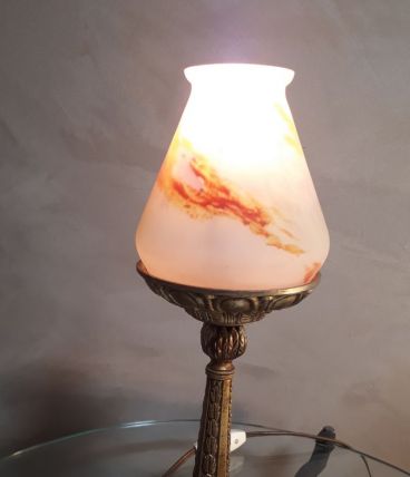 lampe pied bronze art nouveau , art deco  32xsocle 15cm  le 