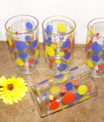 Lot de 4 verres vintage années 60/70