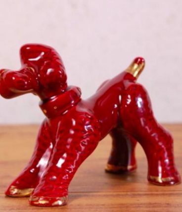  Chien caniche céramique 1930`