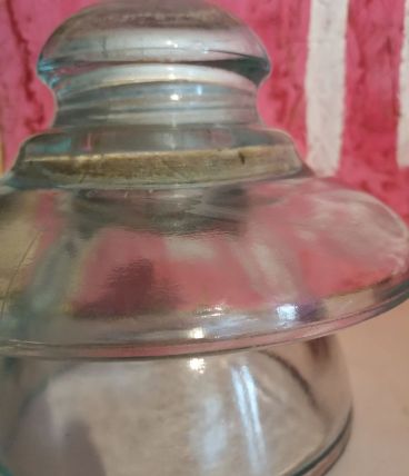 Isolateur électrique vintage haute tension verre