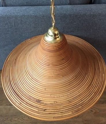 Lustre bambou 58 cm vintage