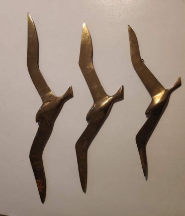 mouettes en laiton massif avec crochets au dos