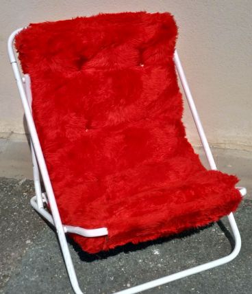 Fauteuil pliable années 70 fausse fourrure