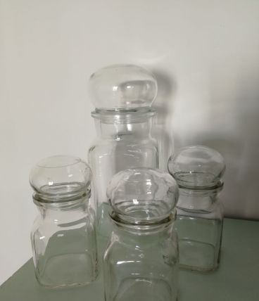 Lot de 4 flacons apothicaires