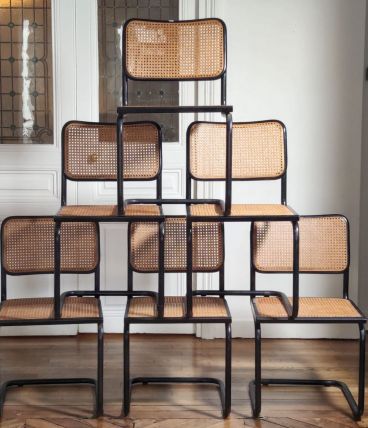 6 chaises style Breuer noires