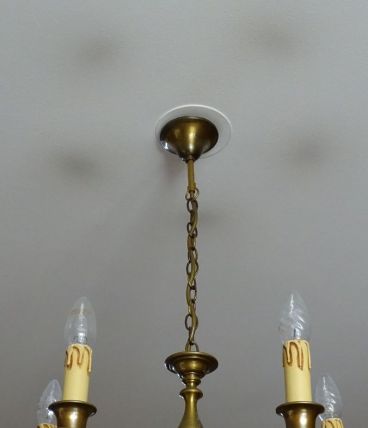 Lustre 5 branches en laiton 
