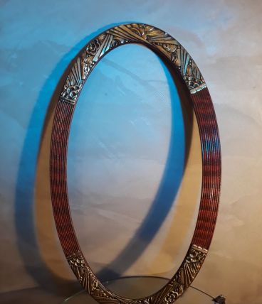  monture encadrement ovale    pour miroir  ou cadre or et bo