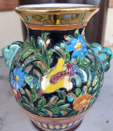 Vase LAMARCHE Monaco motif cloisonné fleuri