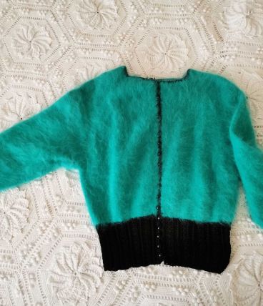 pull tricoté main en mohair