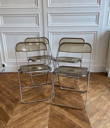 Lot de 4 chaises de giancarlo piretti pour plia castelli 