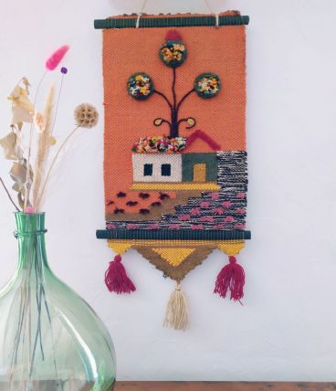 TENTURE MURALE EN LAINE "JOLIE MAISON"