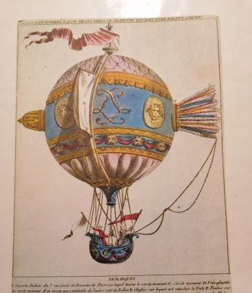 Menu Air France Ballon L'Académie de Dijon Boeing 747.1977.