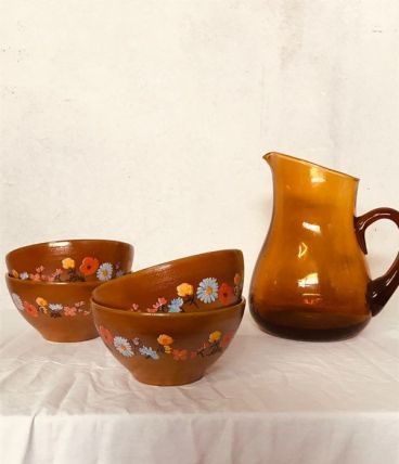 4 bols + carafe 