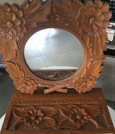 Coffre miroir sculpté main Suède 