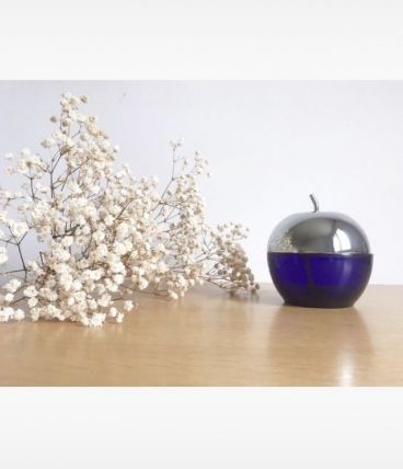 Sucrier en verre bleu roi