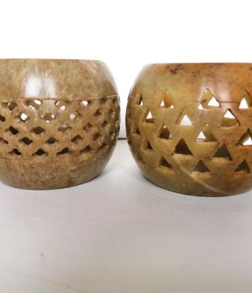 Duo photophores en pierre 