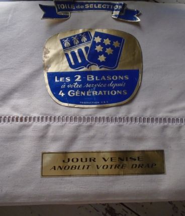 Grand drap métis fleur bleue