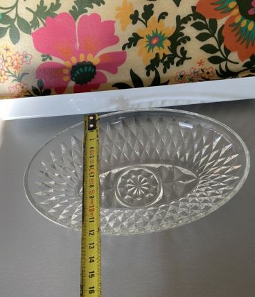 Beurrier en verre bizotté annee 70