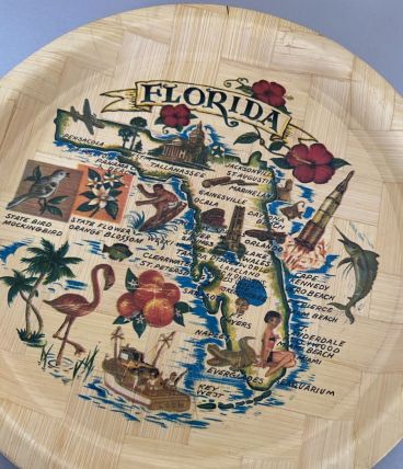 Plateau bambou Florida  vintage 