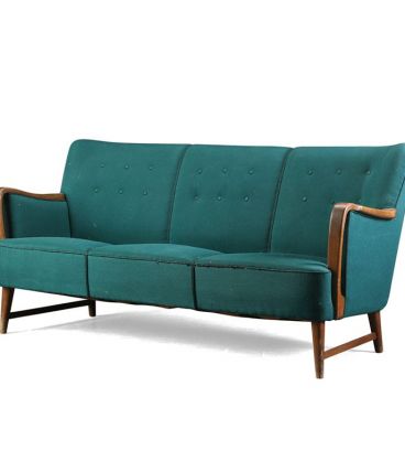 Canapé trois places Kurt Olsen avec un cadre en hêtre