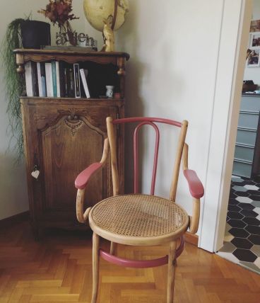 Fauteuil Baumann bois et cannage