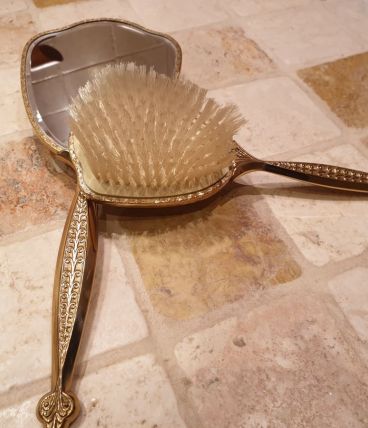 Miroir et brosse années 50