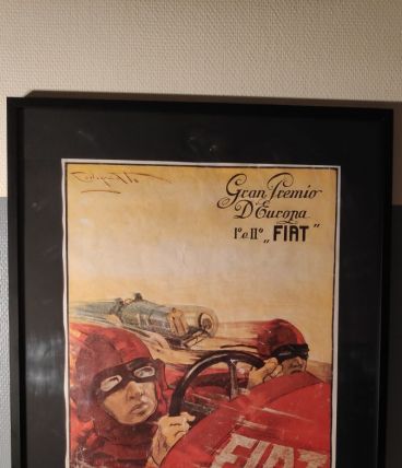 affiche publicitaire Fiat encadrée imprimée en Italie