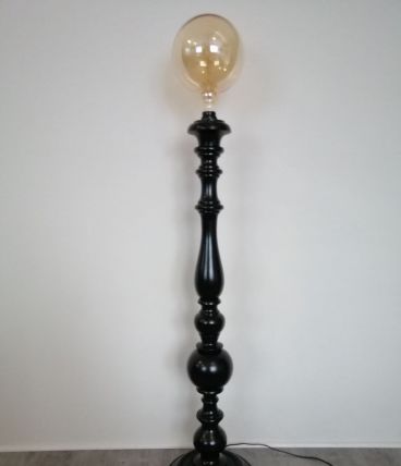 Lampe sur pied Noir + Grosse Ampoule  Vintage