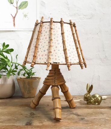 Lampe en rotin années 1970