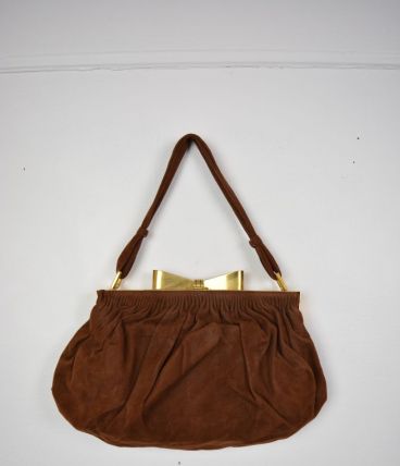 Sac à main marron en suédine
