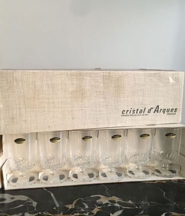 Service 12 verres vintage CRISTAL D’ARQUES modèle ÉLYSÉE 