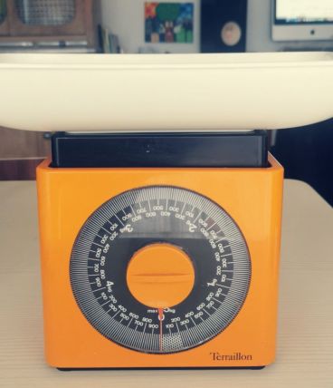 Balance vintage orange Terraillon grand plateau