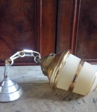 Jolie suspension en verre granité - Années 50